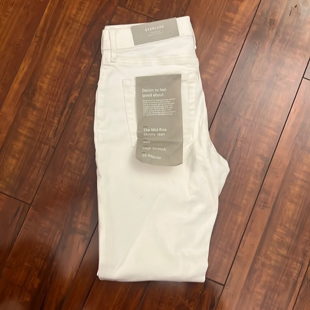 everlane mid-rise skinny jeans white